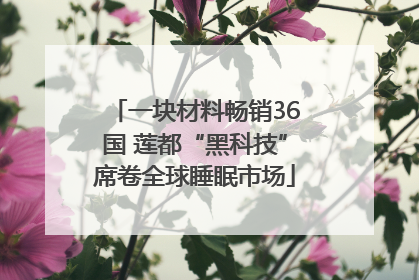 一块材料畅销36国 莲都“黑科技”席卷全球睡眠市场